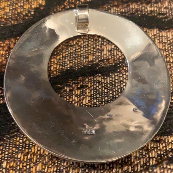 Sterling Silver Pendant. Hammered & Smooth. 2” - Picture 4 of 11